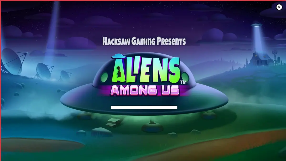 Tampilan visual slot Aliens Among Us dengan tema agen FBI dan alien lucu